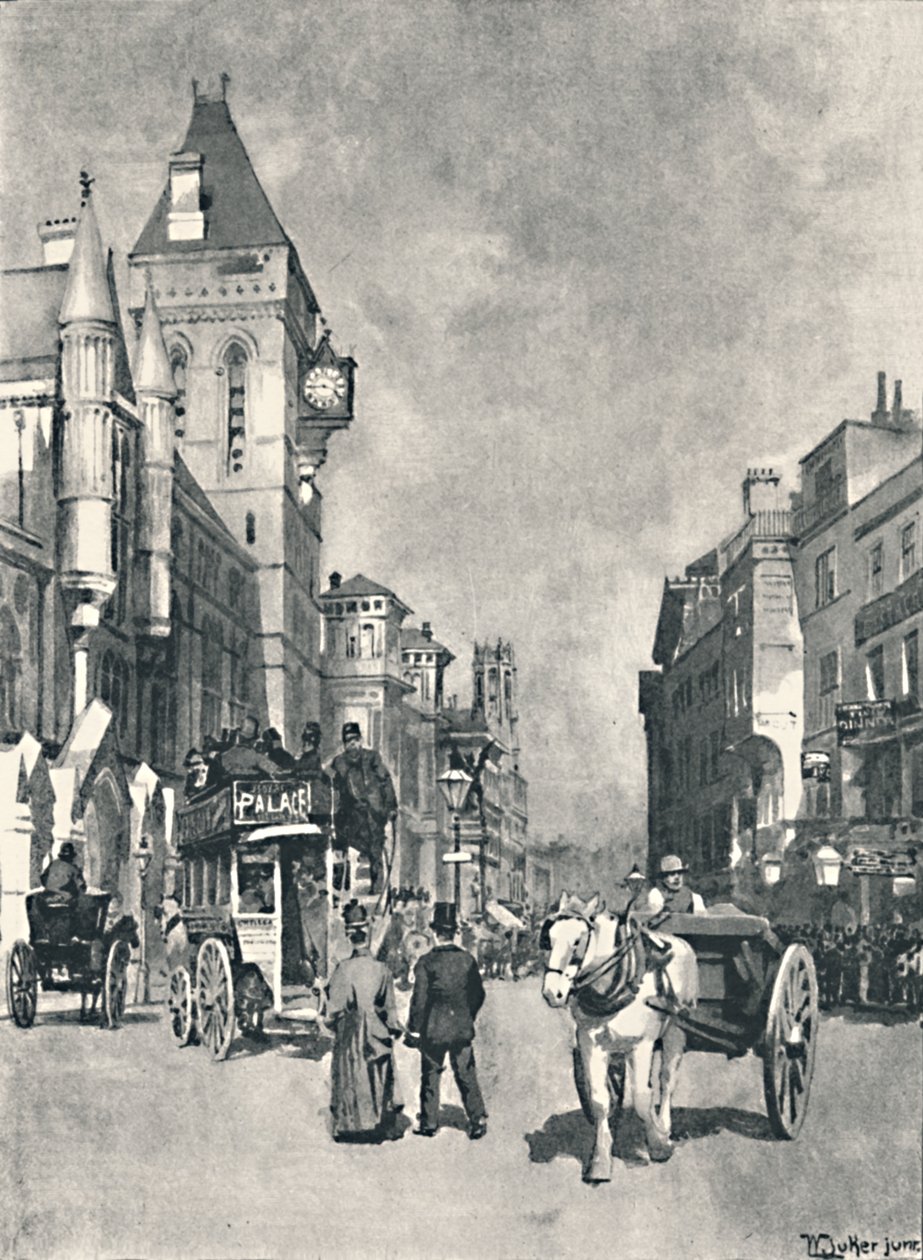 Fleet Street, Showing the Law Courts, 1891 av William Luker