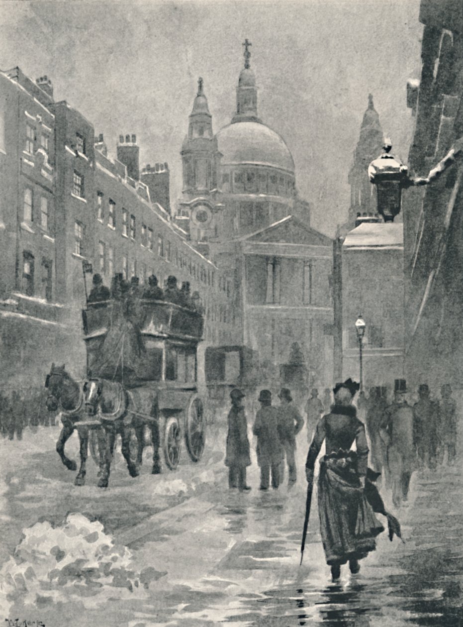 Ludgate Hill på en vintermorgon, 1891 av William Luker