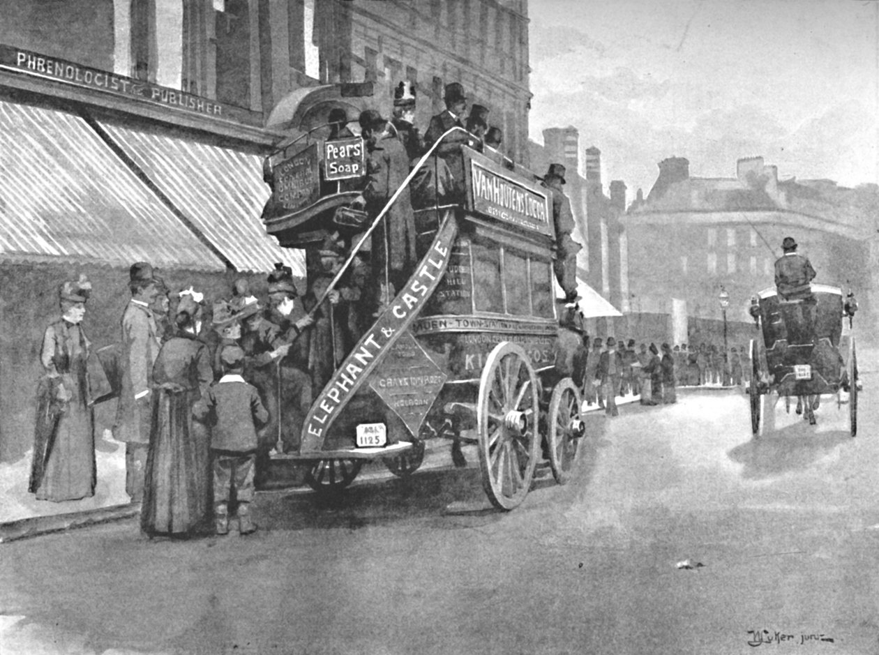 New Bridge Market - Struggle for the Bus, 1891 av William Luker