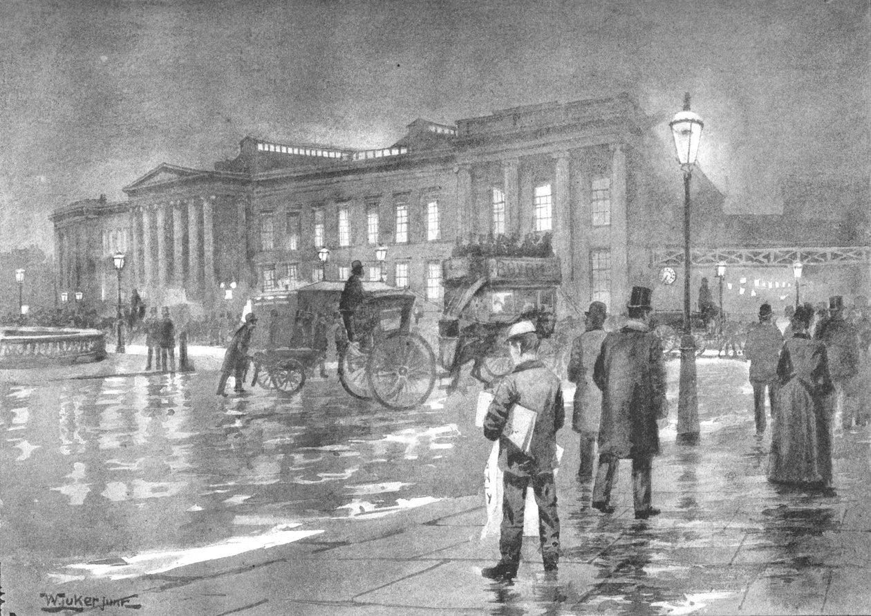 Det allmänna postkontoret - natt, 1891 av William Luker