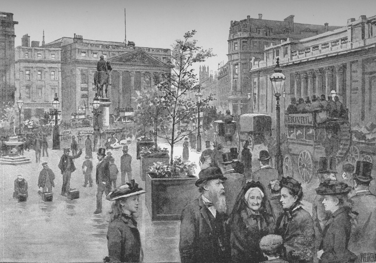 The Mansion House och Bank of England, 1891 av William Luker