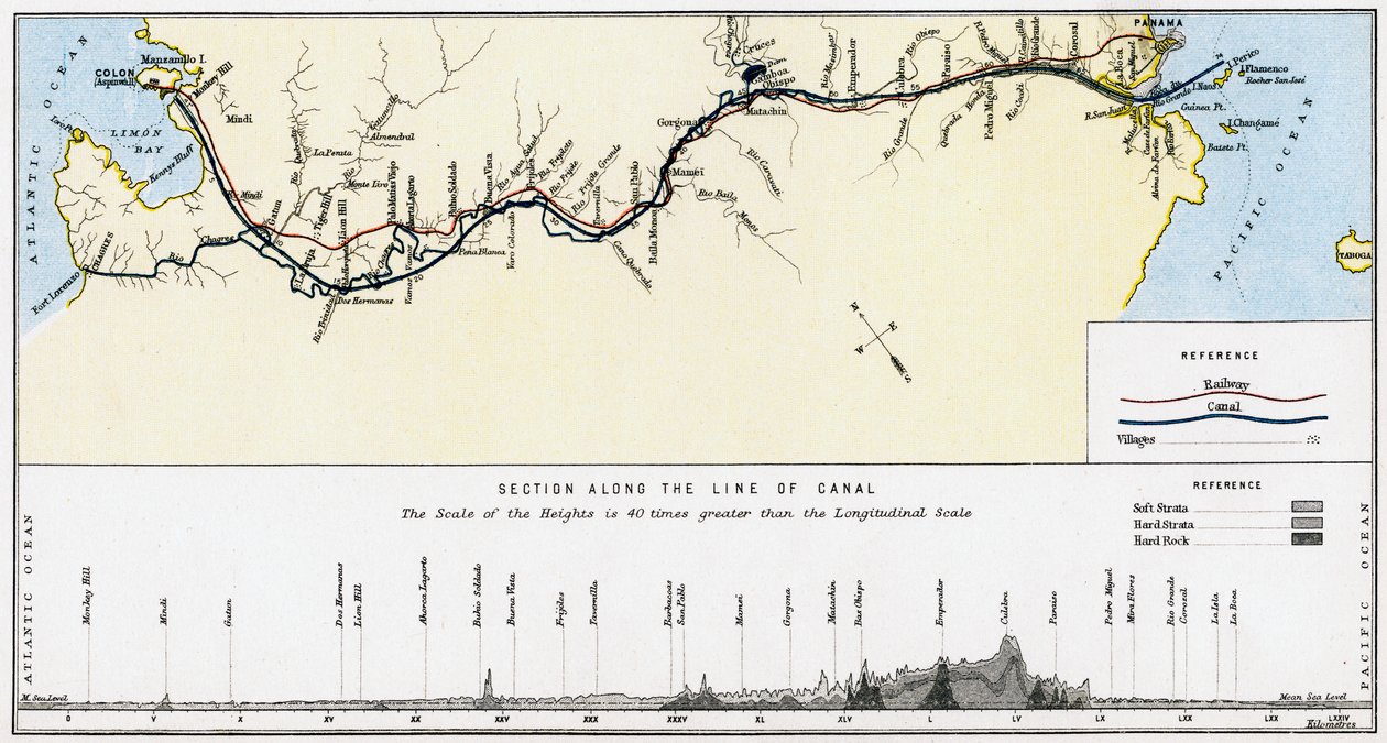 Plan över Panamakanalen, sent 1800-tal. av William Mackenzie