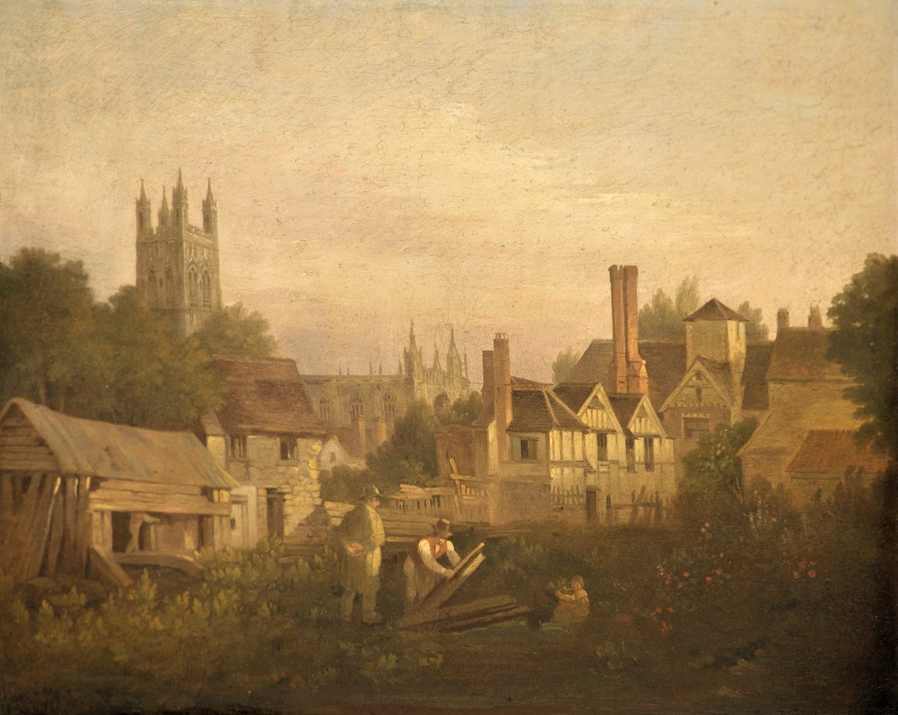 Gloucester från nordväst, ca 1820 av William Marlow
