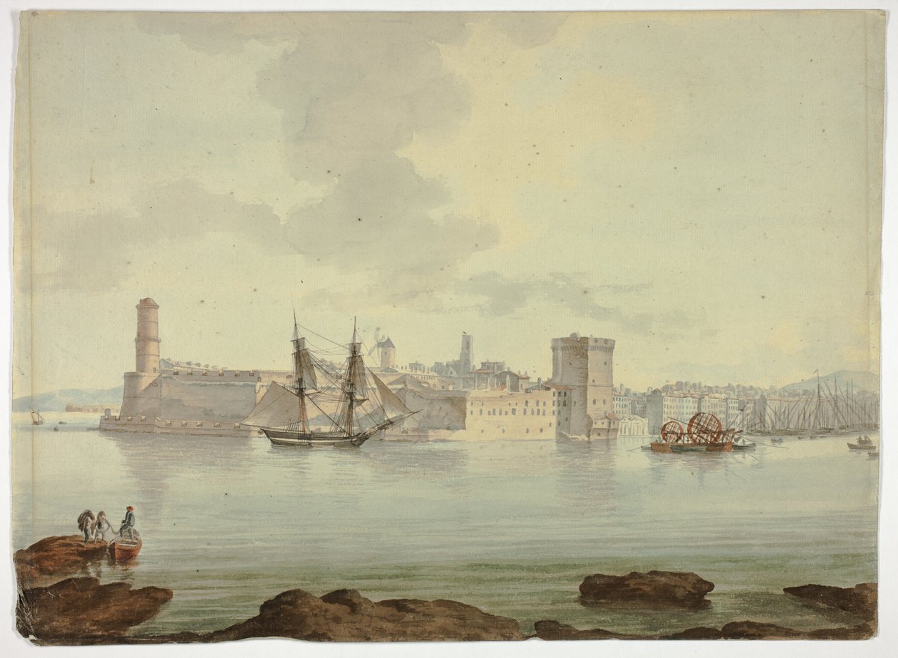 Hamnen före Fortified Town av William Marlow