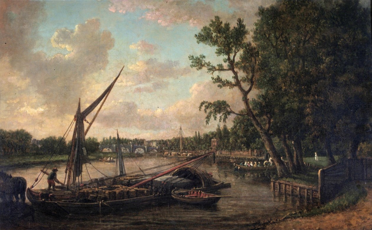 Richmond från Surrey Bank, ca 1800 av William Marlow