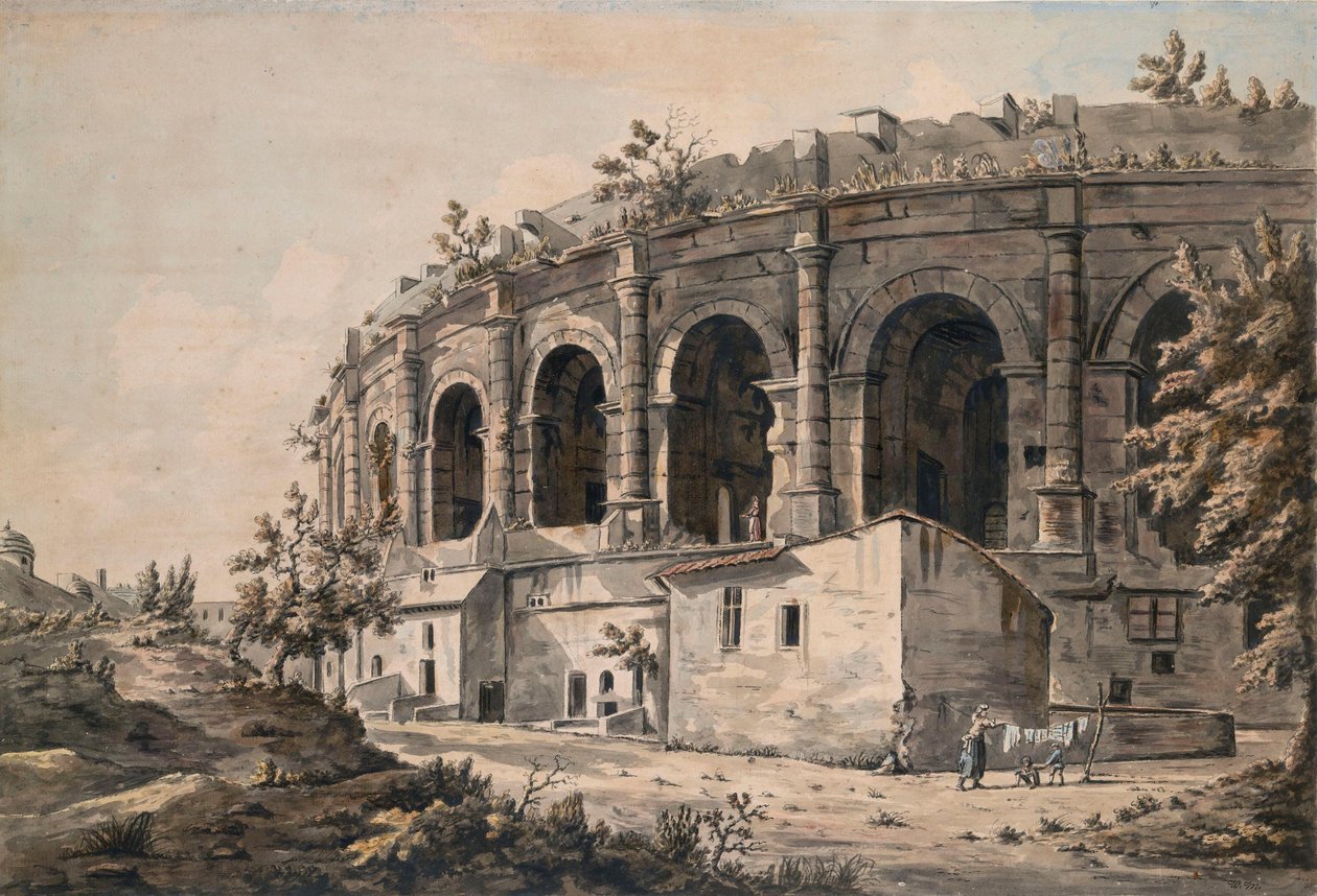 Amfiteatern i Nîmes, södra Frankrike av William Marlow