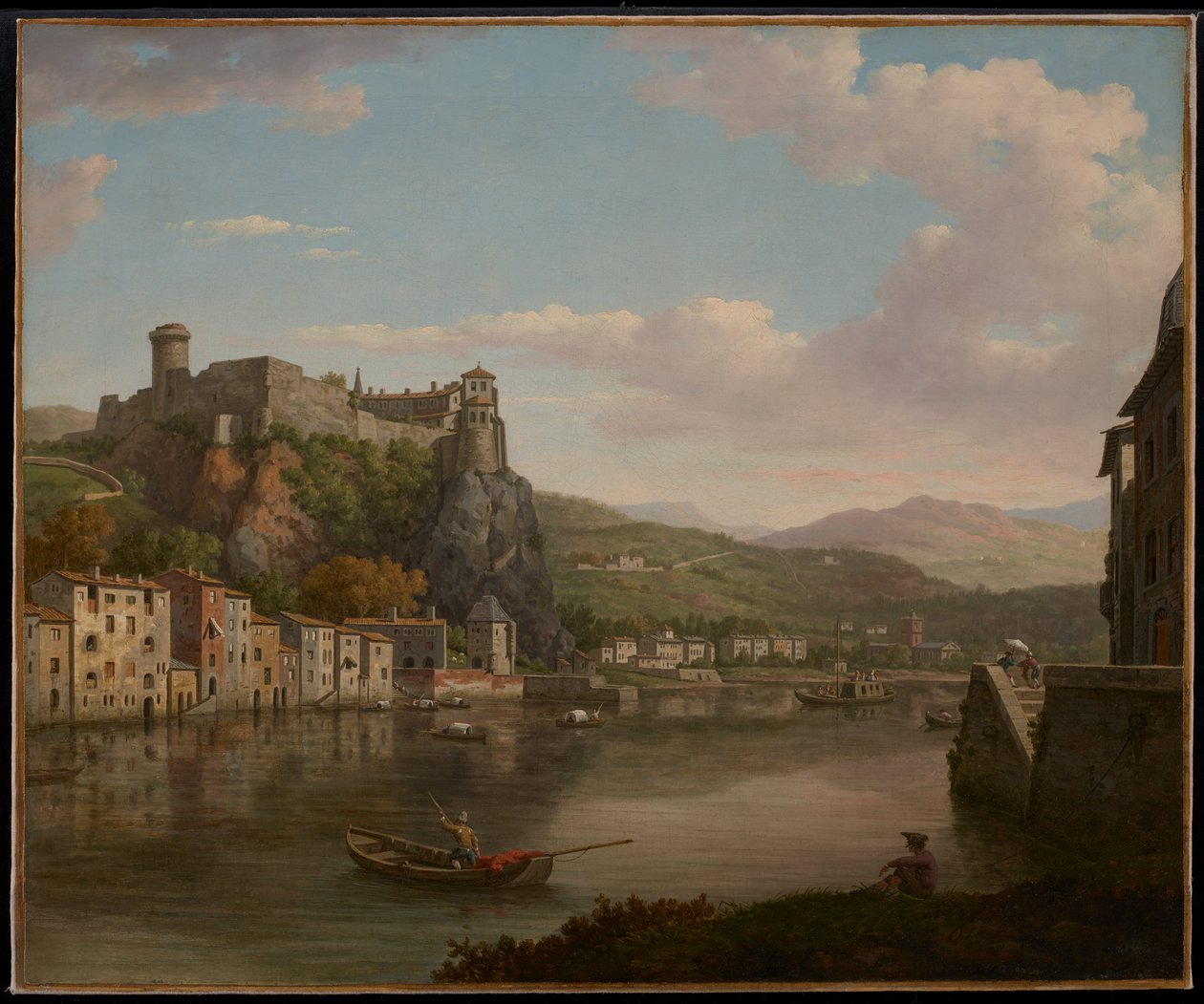 Utsikt över Saône och Château Pierre-Scize (Lyon, Frankrike) av William Marlow