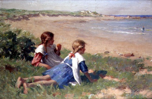 Tittar ut mot havet (olja på duk) av William Marshall Brown