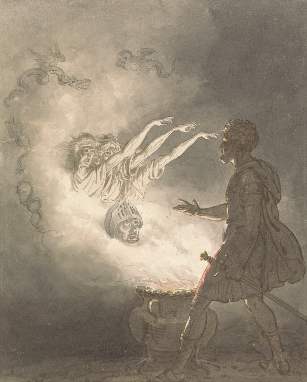 Macbeth och det beväpnade huvudets uppenbarelse av William Marshall Craig