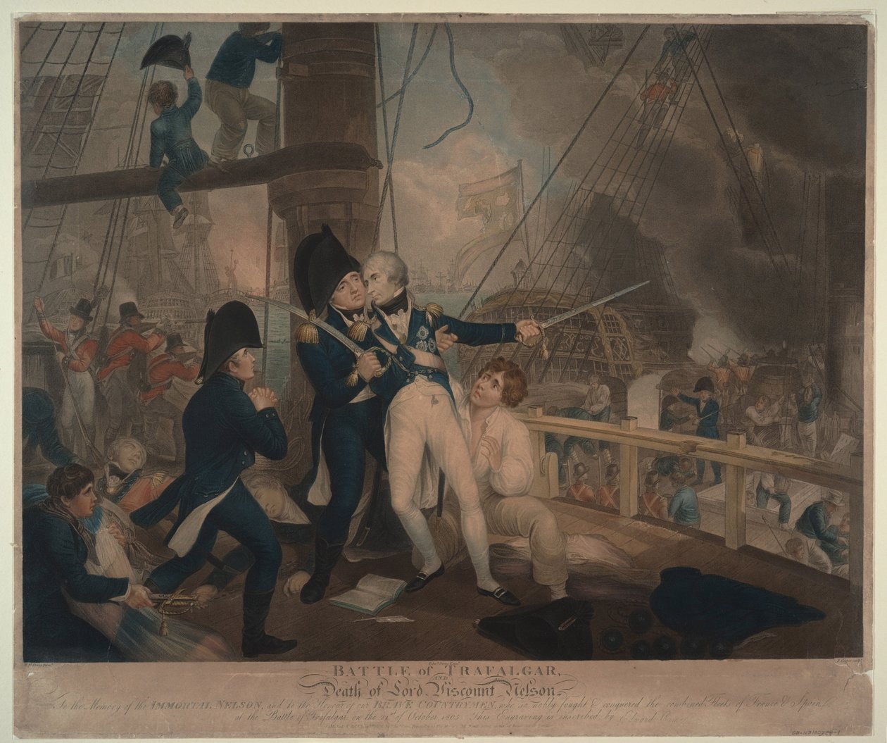 Slaget vid Trafalgar och Nelsons död, 1806 av William Marshall Craig