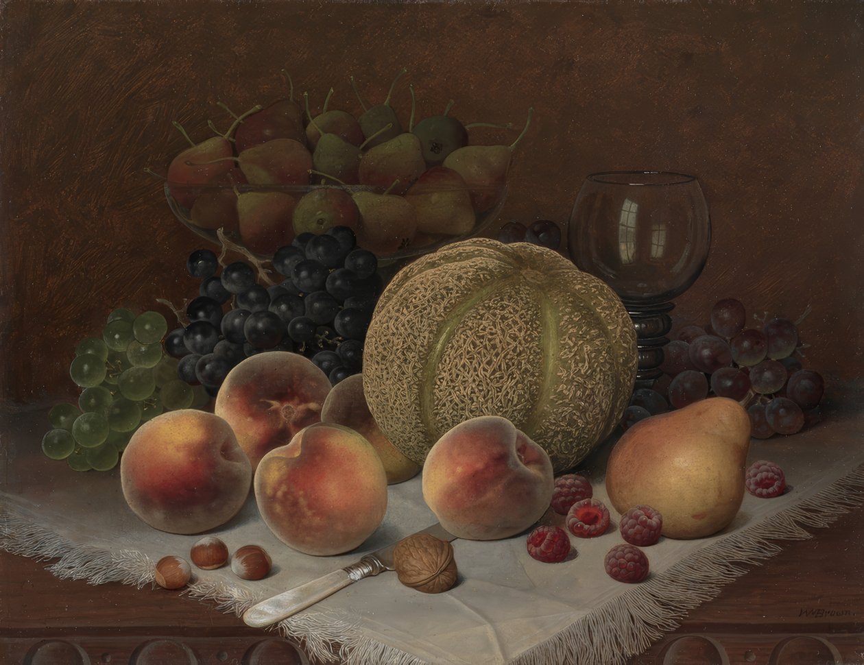 Stilleben med cantaloup av William Mason Brown