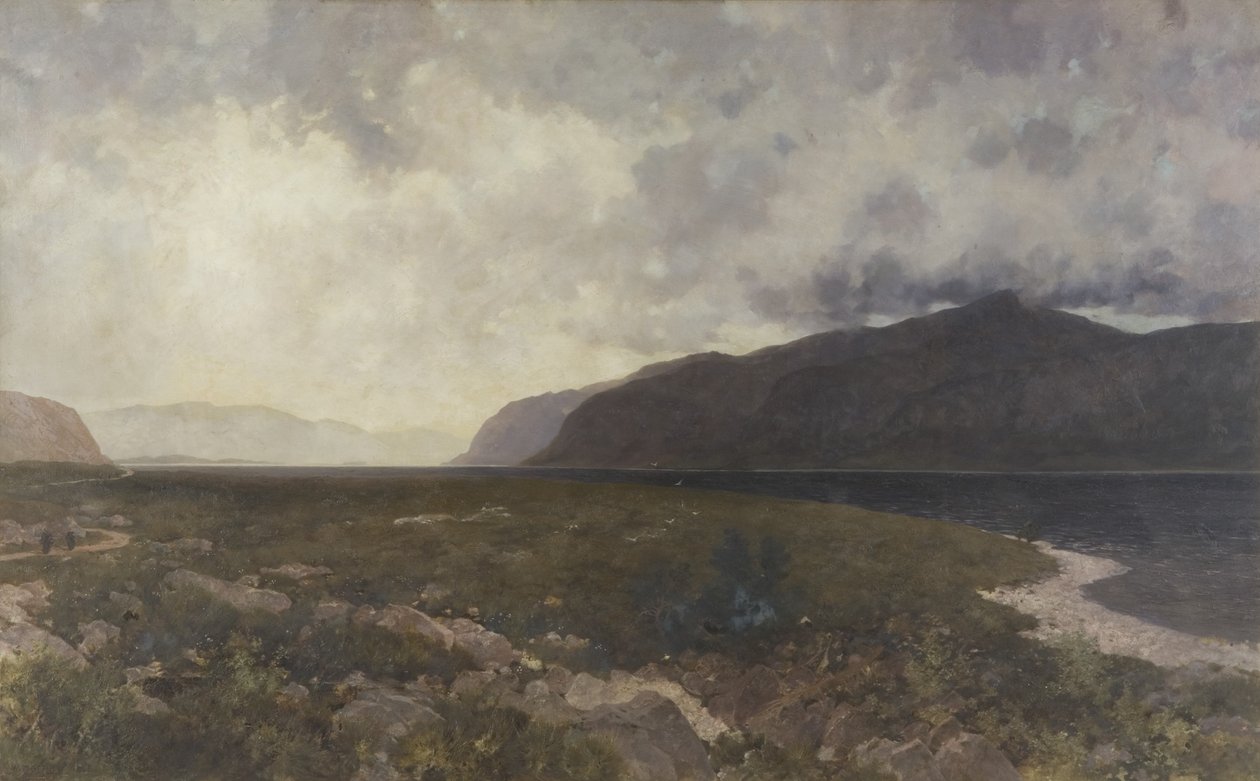 Loch Maree från Grudie Bridge, ca 1905 (olja på duk) av William Matthew Hale