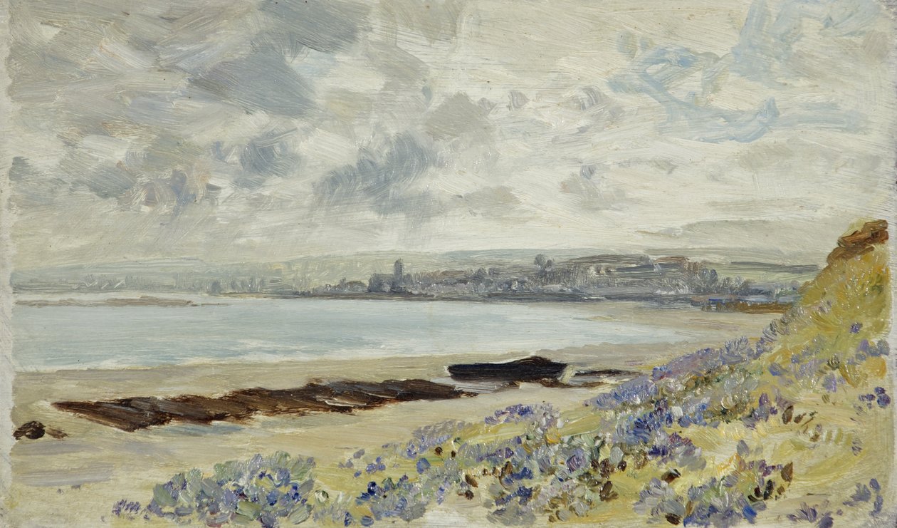 View Across a Bay: Regnigt väder (olja på panel) av William Matthew Hale