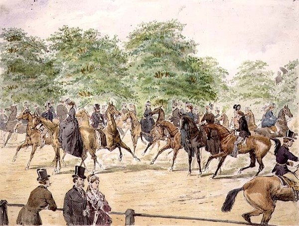 Riding on Rotten Row (akvarell) av William McConnell