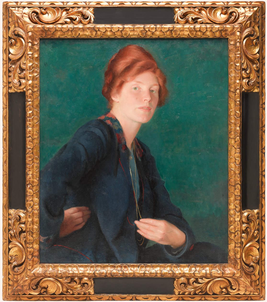 En kvinna med rött hår av William McGregor Paxton