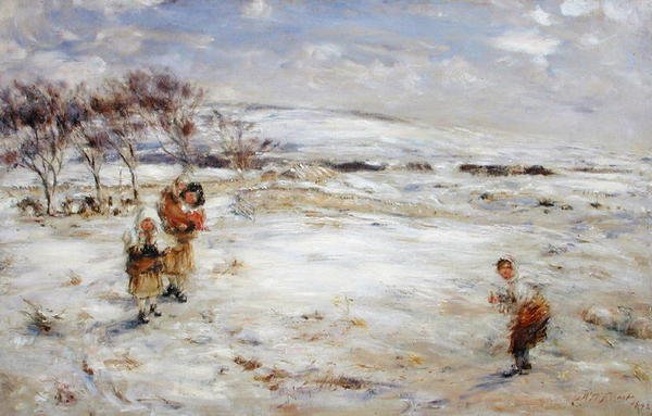 Snö i april (olja på duk) av William McTaggart