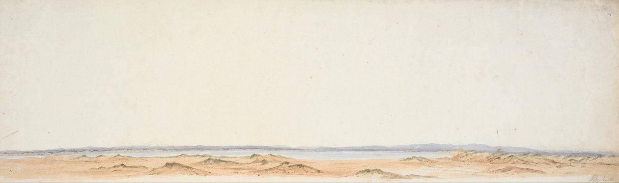 Skiss från Rangitikis södra strand av William Mein Smith