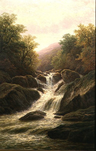 On the Lledr (olja på duk) av William Mellor