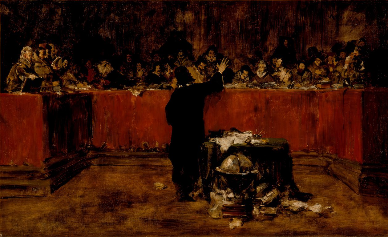 Columbus inför rådet i Salamanca av William Merritt Chase