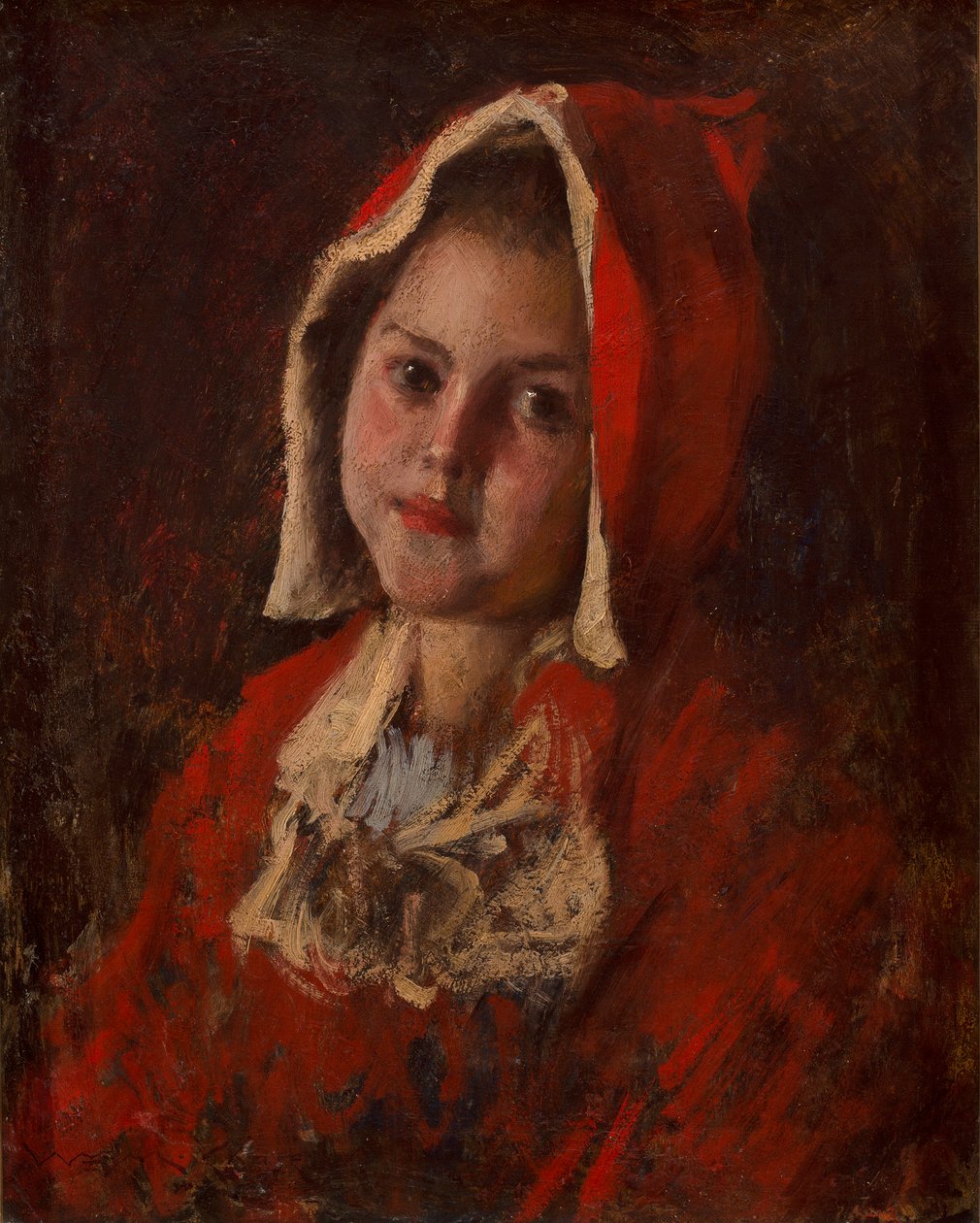 Rödluvan (olja på duk) av William Merritt Chase