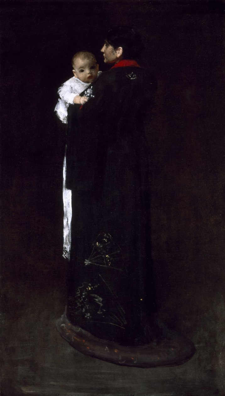 Mor och barn (Det första porträttet) av William Merritt Chase