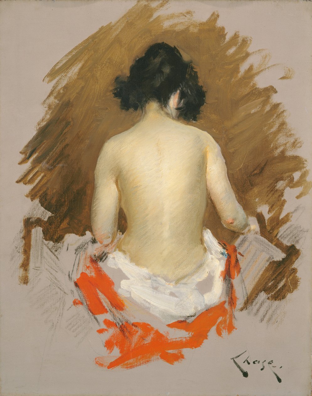 Nakenstudie av William Merritt Chase