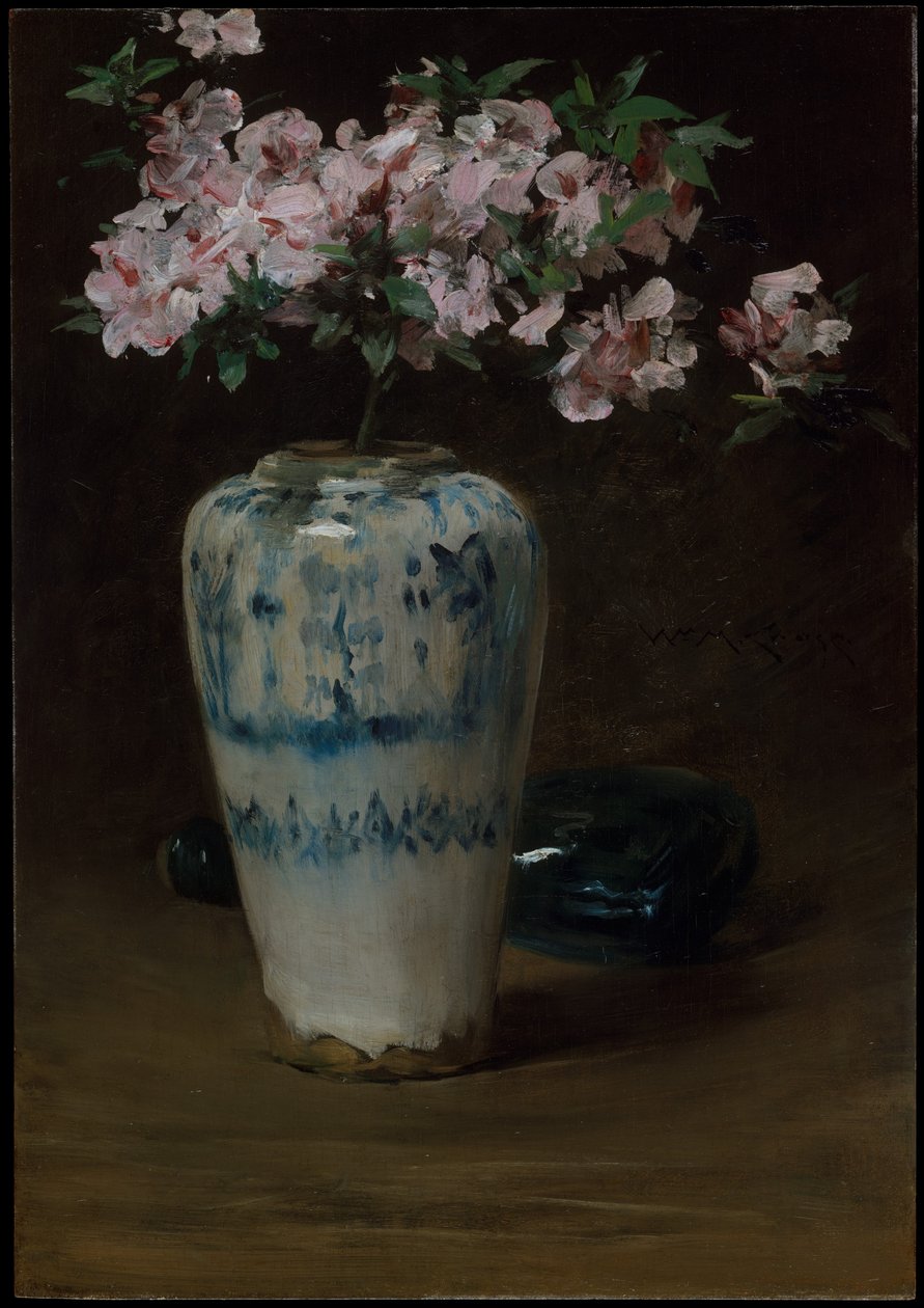 Rosa azalea – kinesisk vas av William Merritt Chase