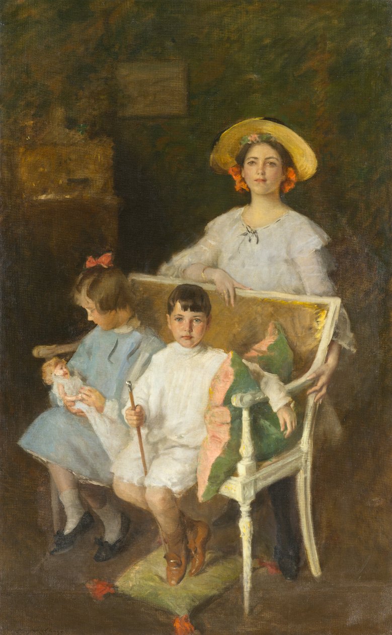 Porträttgrupp (Dorothy, Helen och Bob), ca 1904 (olja på duk) av William Merritt Chase