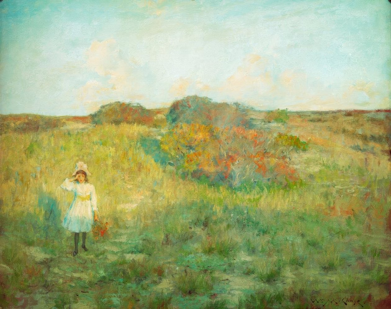 Solnedgång i Shinnecock av William Merritt Chase