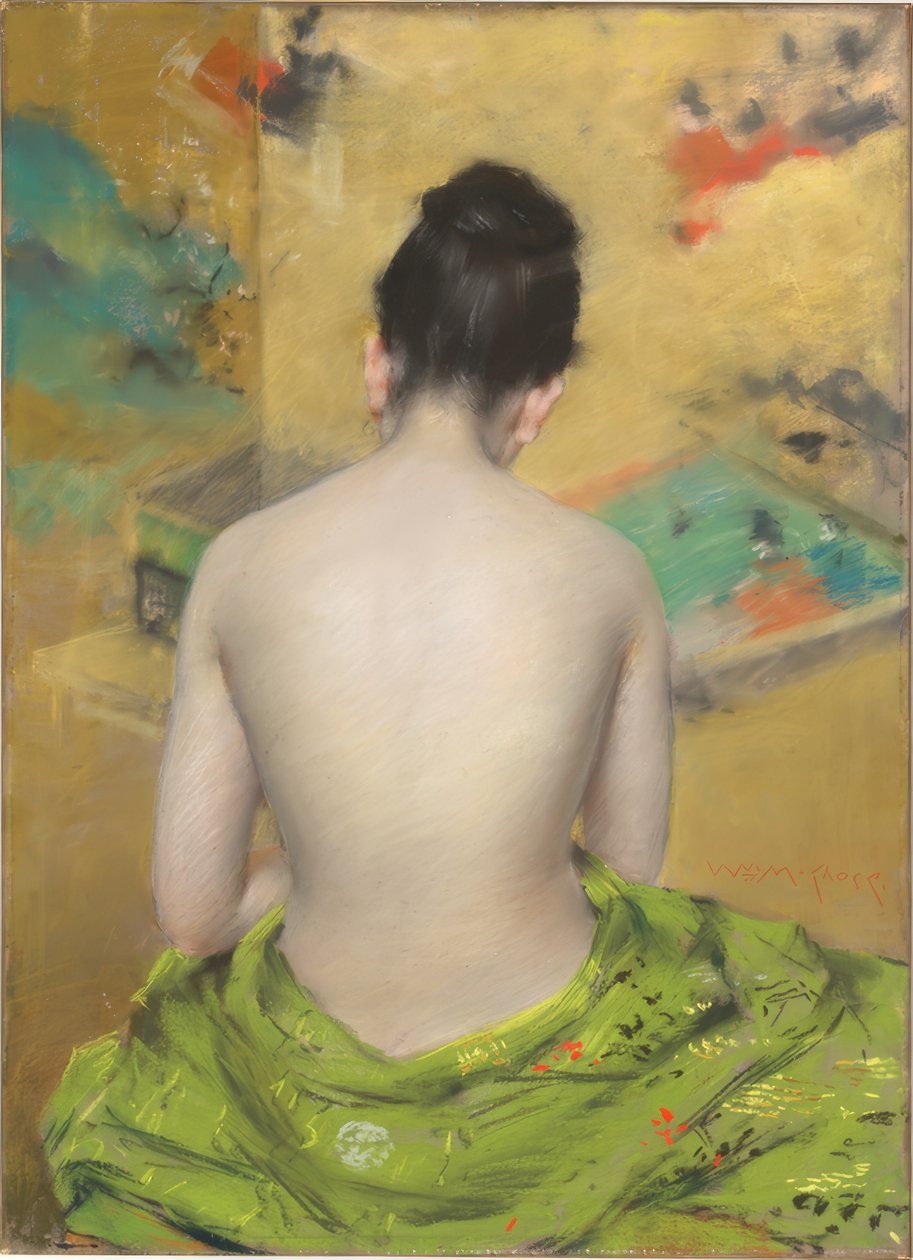 Studie av köttfärg och guld av William Merritt Chase