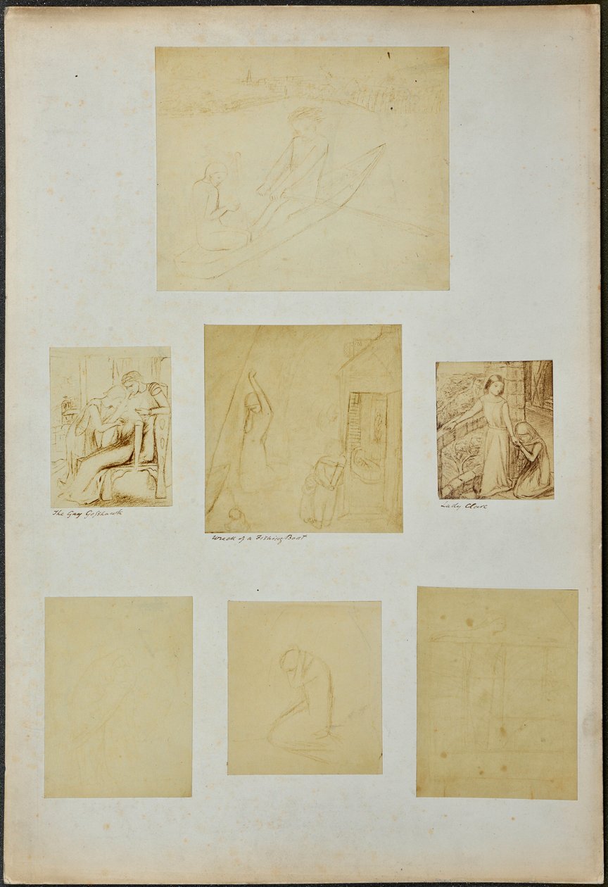 Studier till "The Gay Goshawk", "Wreck of a Sailing Boat", "Lady Clare" och andra skisser av William Michael Rossetti