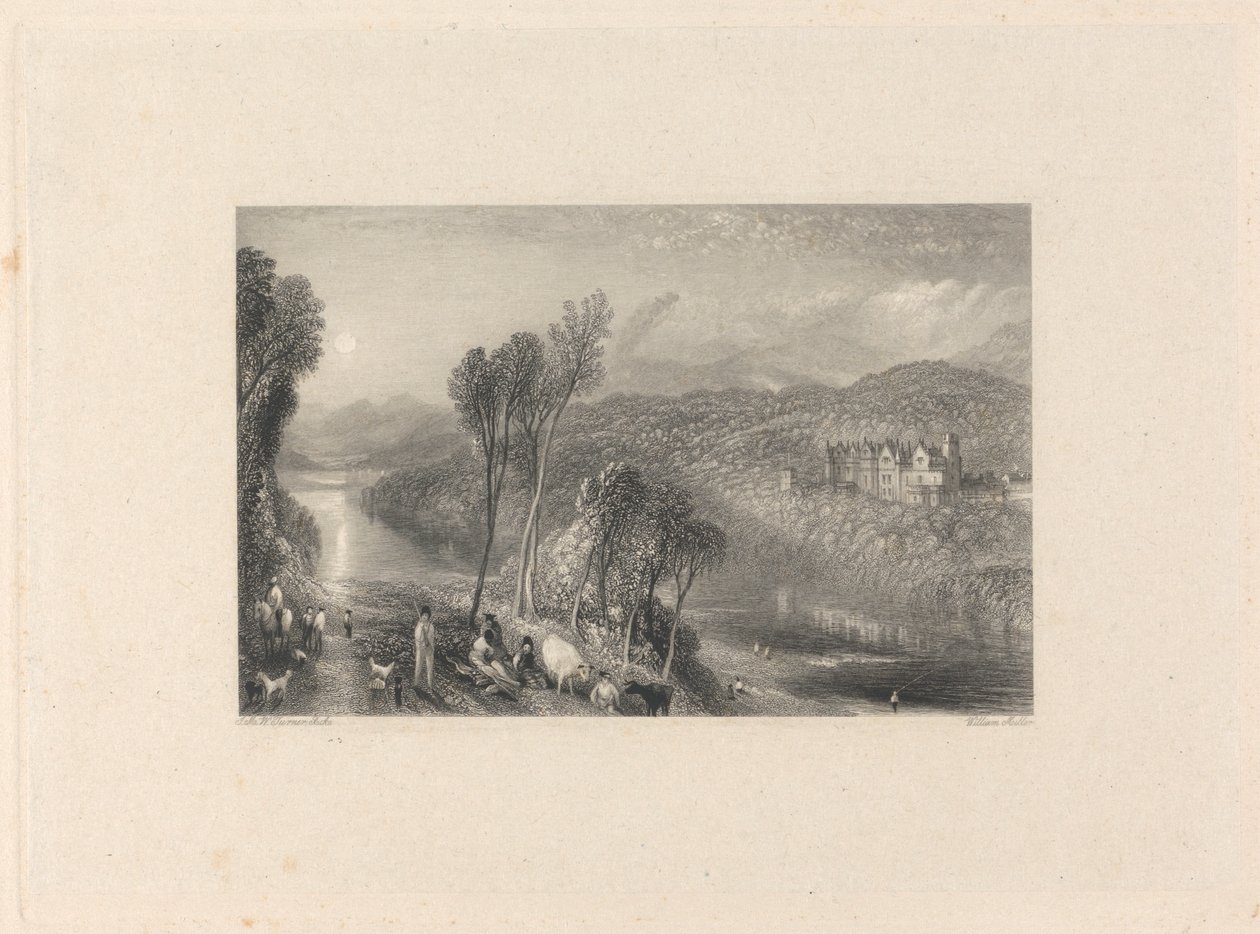 Abbotsford från Northern Bank of the Tweed av William Miller