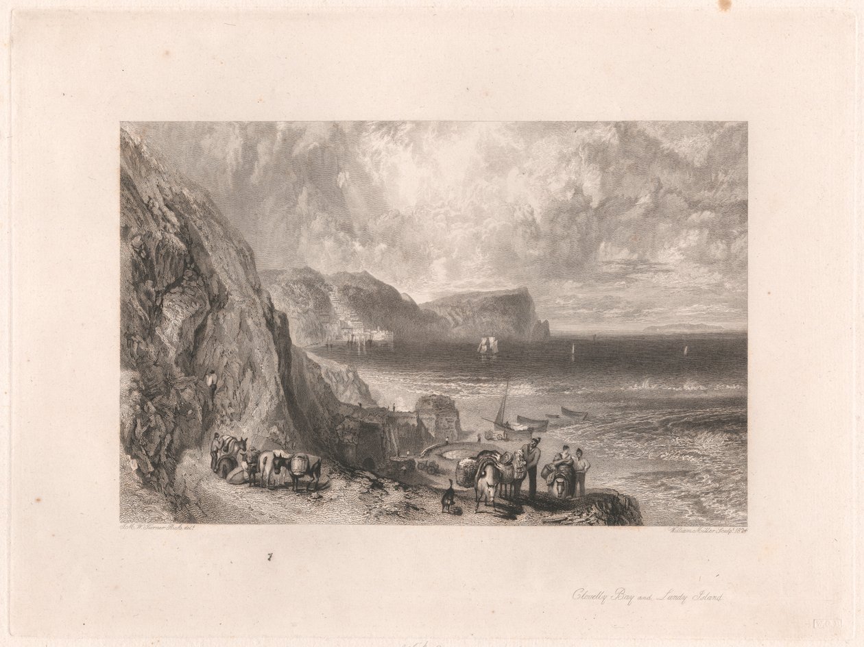 Clovelly Bay och Lundy Island av William Miller