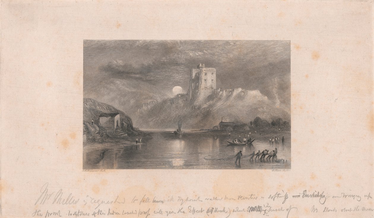 Norham Castle - Moonrise av William Miller