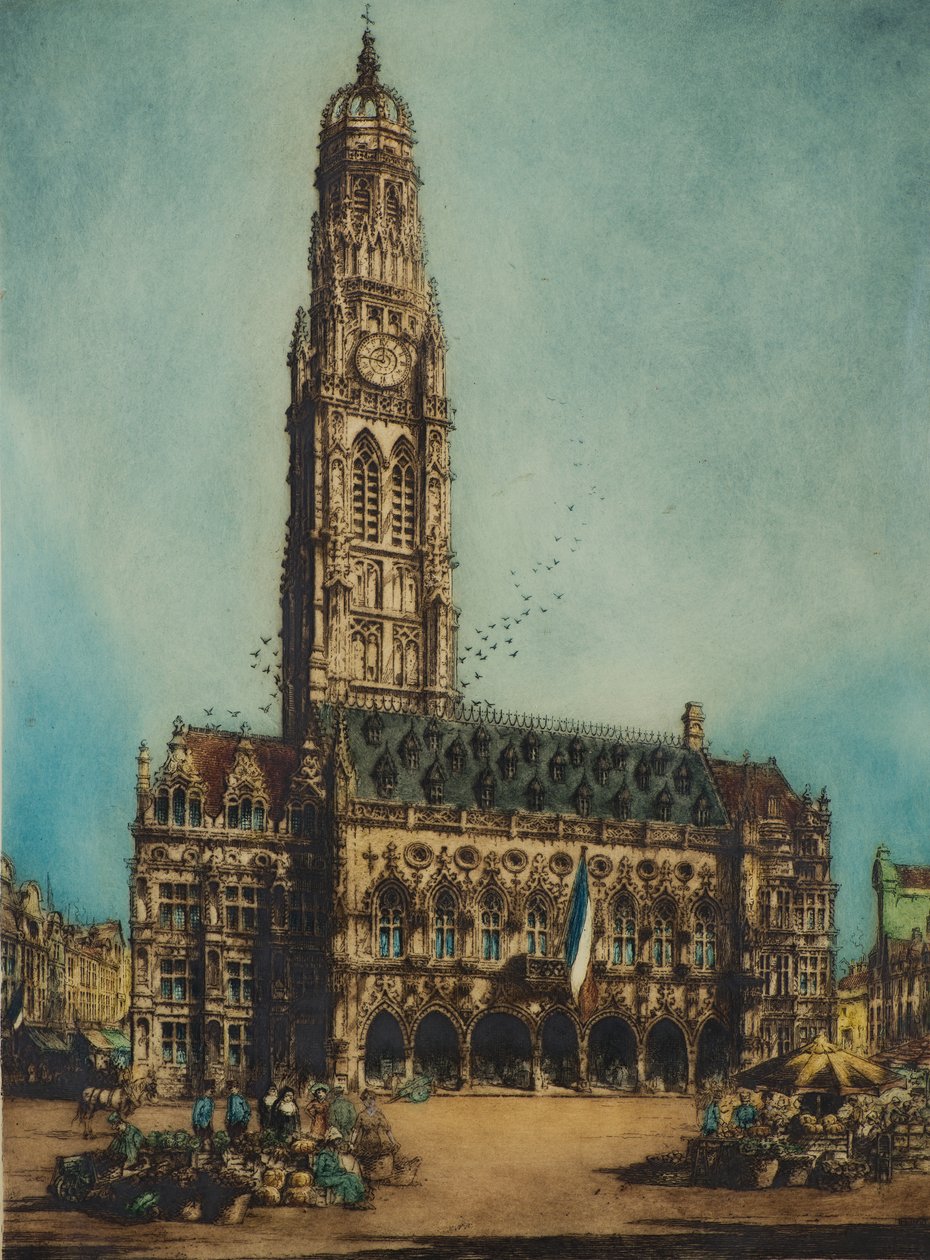 Rådhuset, Arras (etsning) av William Monk
