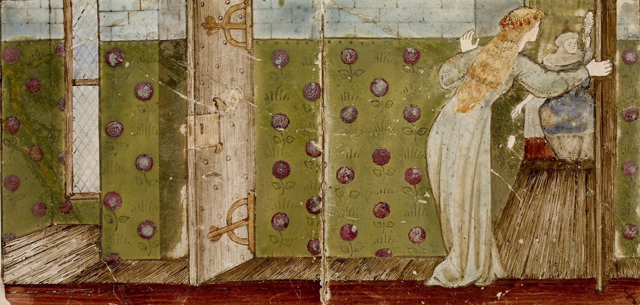Sexton brickor bildar åtta illustrationer av berättelsen om "Briar Rose", 1862-1865. Artister: William Morris, Sir Edward Coley Burne-Jones. av WilliamWilliam Morris, Sir Edward Coley Burne Jones