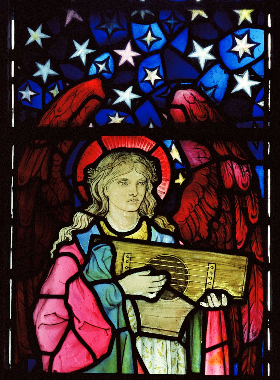 Ängelmusiker, 1881 (målat glas) av William Morris