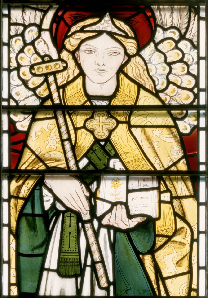 Ärkeängel Raphael, 1862 (målat glas) av William Morris