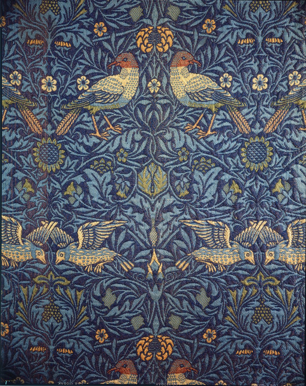 Fåglar. Dekorativt tyg, 1878. av William Morris