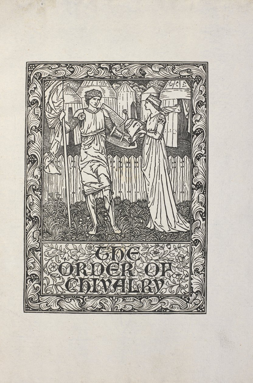 Illustration av William Morris, för "The Order of Chivalry". av William Morris