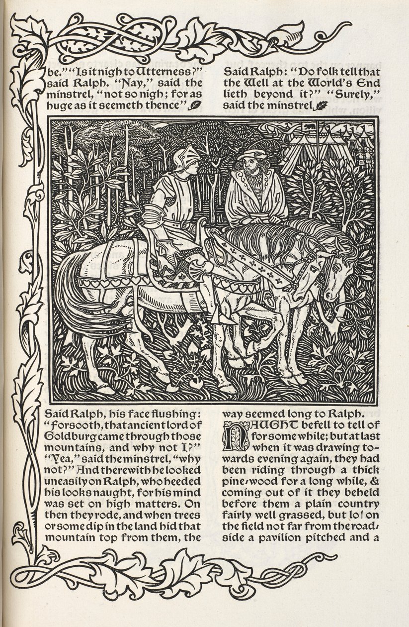 Illustration till berättelsen "Brunnen vid världens ände". Illustration och design av William Morris. av William Morris