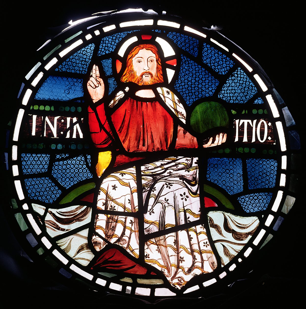 In the Beginning, detalj från Creation Window, 1861 målat glas detalj av 120153 av William Morris