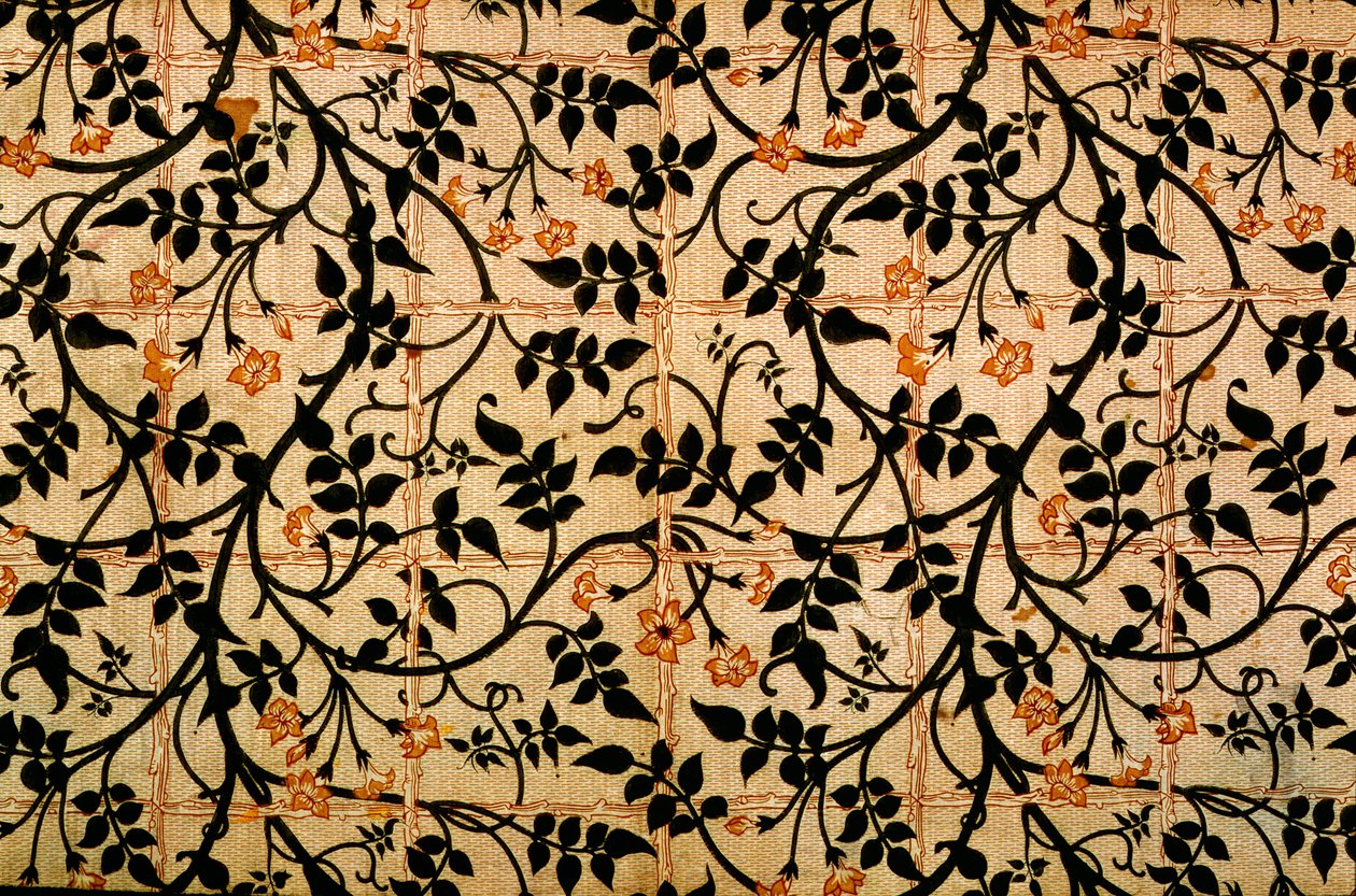Jasmine trail gardindesign, 1868-70 (tryckt bomull) av William Morris