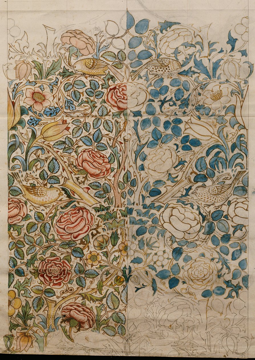 Rose, design för chintz av William Morris