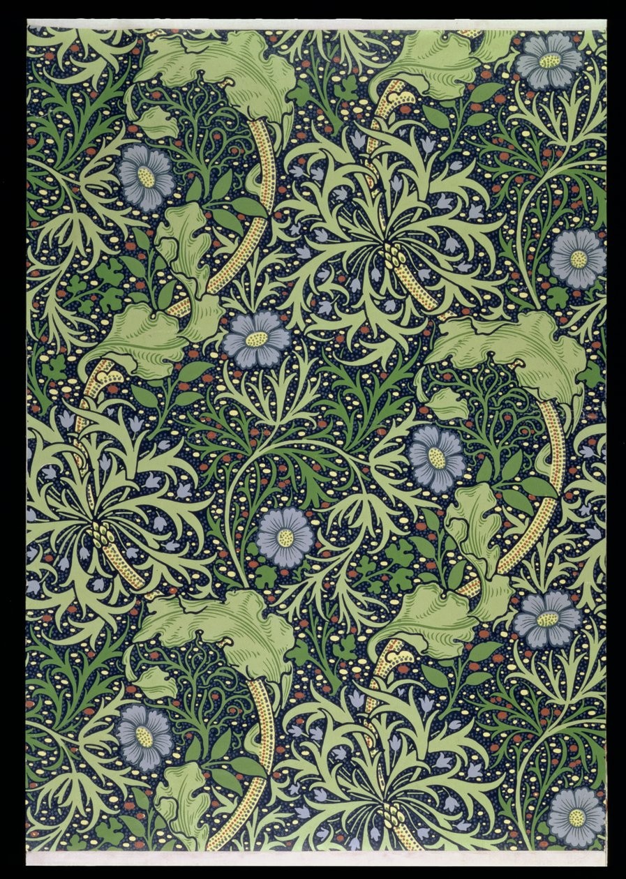 Seaweed Wallpaper Design, tryckt av John Henry Dearle (1860-1932), 1901 (tapet) av William Morris