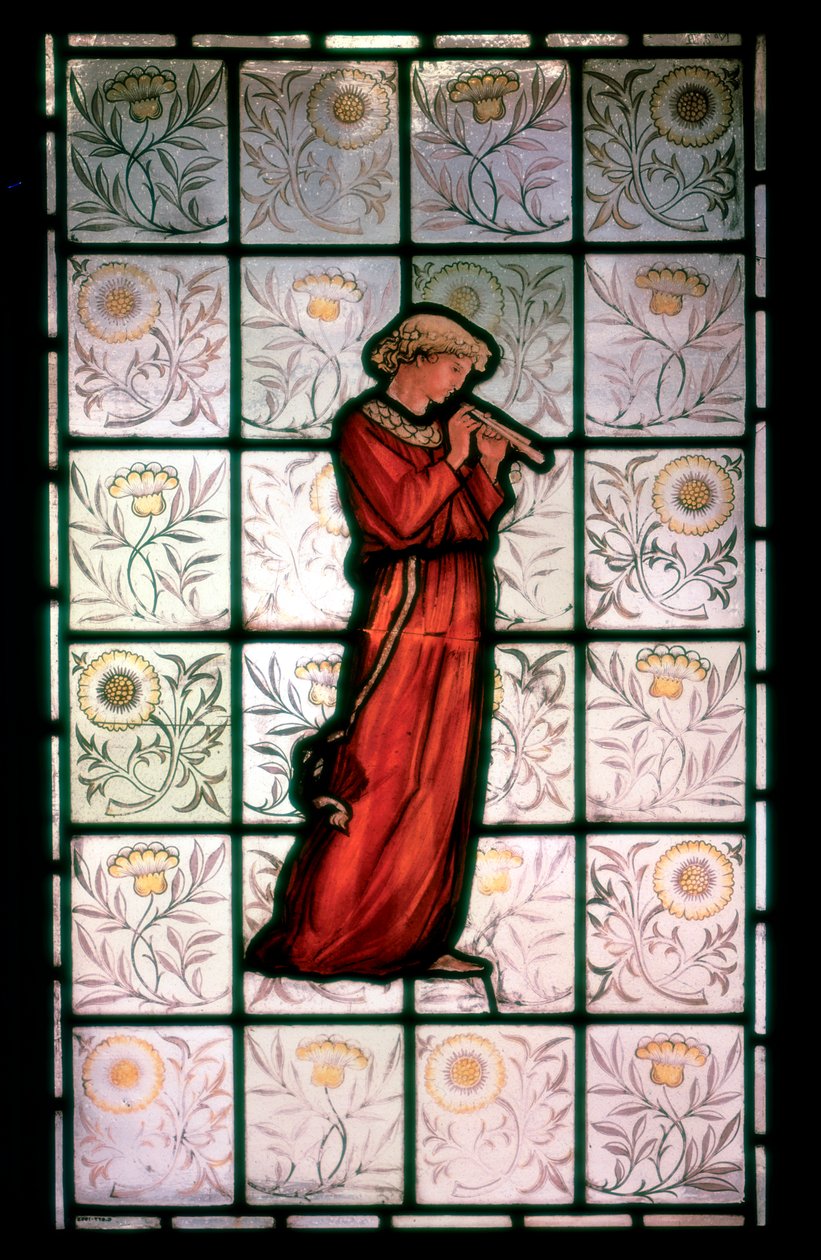 Målat glas, Minstrel. 1882-1884 av William Morris
