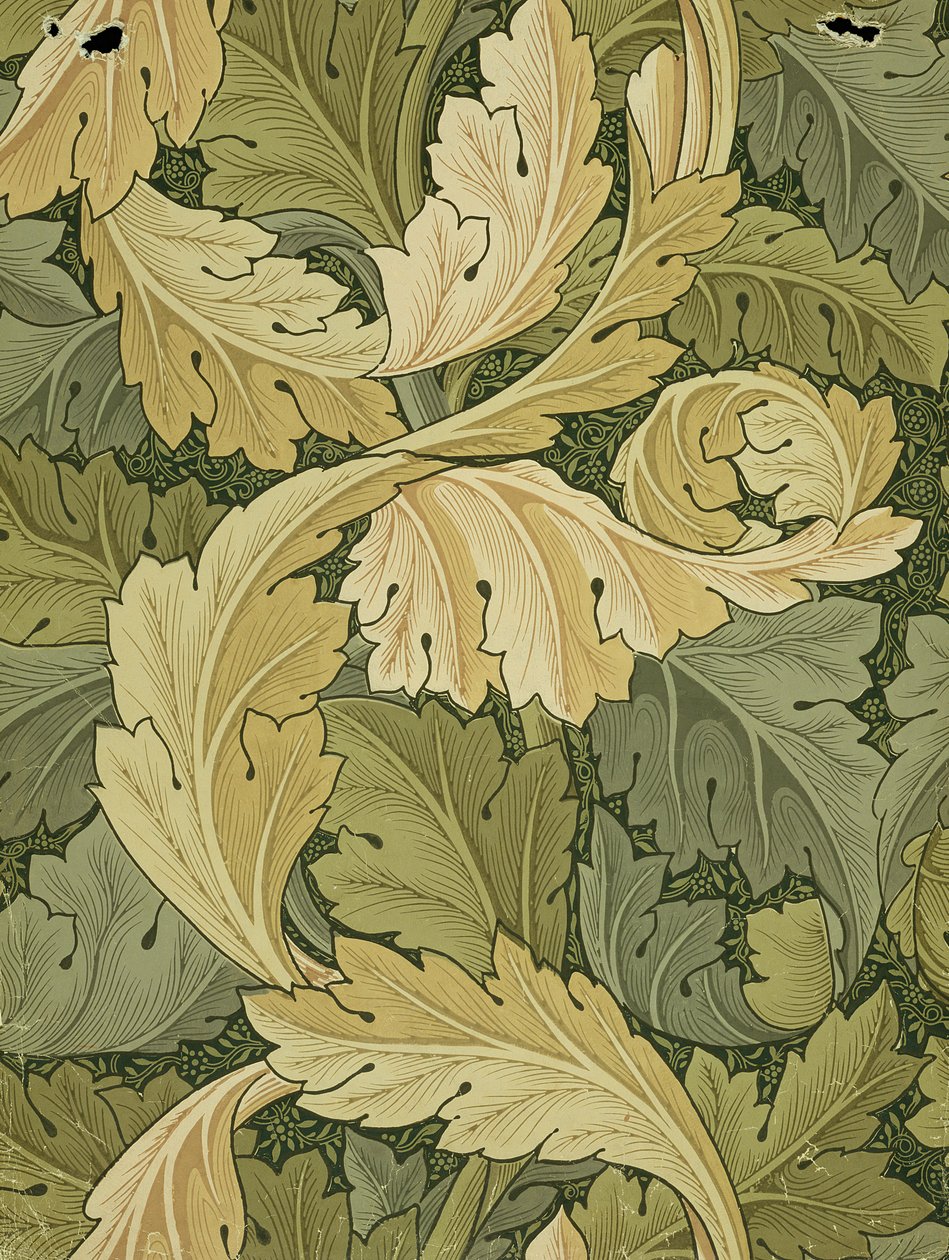 Tapetdesign med AcanthusWoodland-färger, 1875 av William Morris