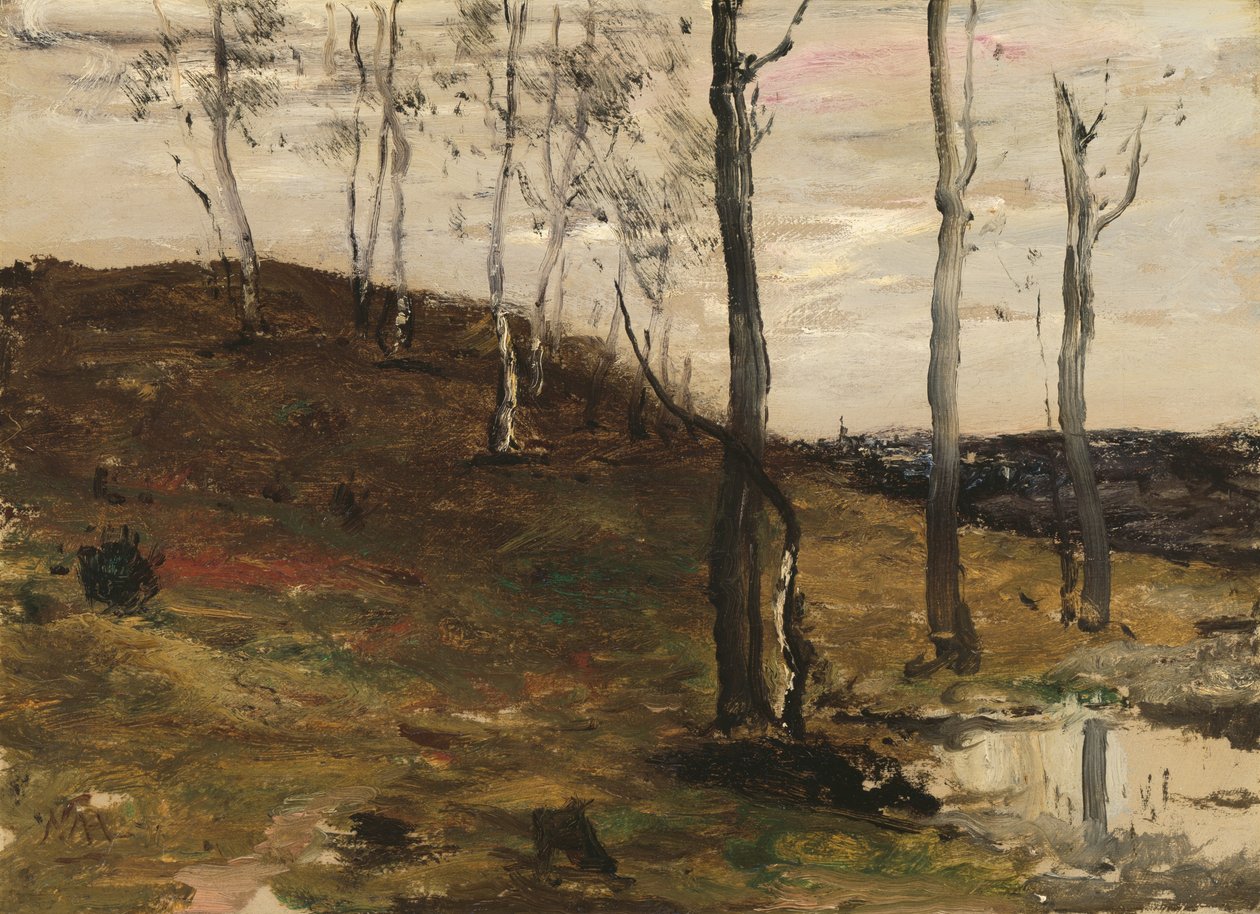 Hillside med träd av William Morris Hunt