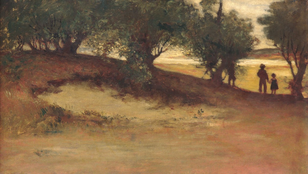 Sandbank med pilar, Magnolia, 1877. av William Morris Hunt