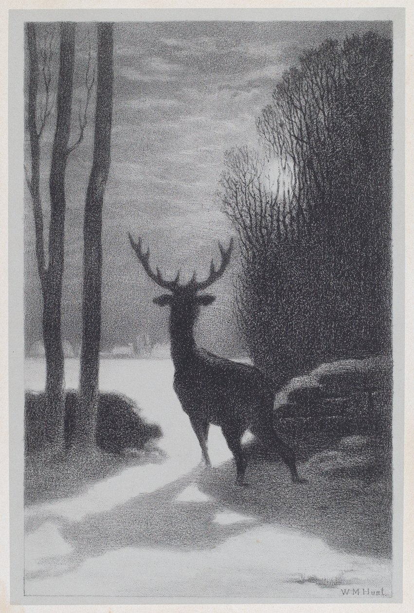 Stag i månskenet av William Morris Hunt